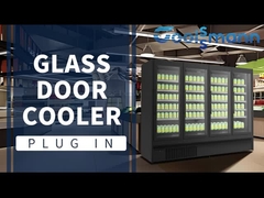 Glasdeur Drank Display Koelkast Plug In Automatische ontdooiing Glasdeur Koeler Voor Drank