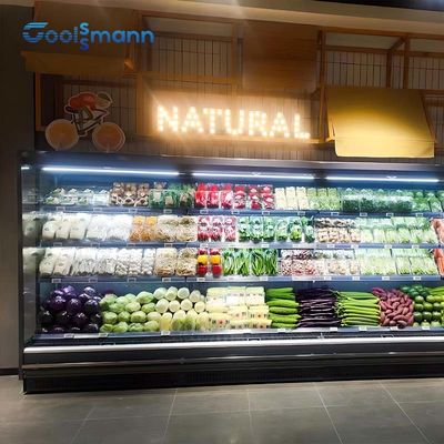 Koeler van de het Gordijn Regelbare Plank van vier Laag de Open Front Refrigerated Display Case Air